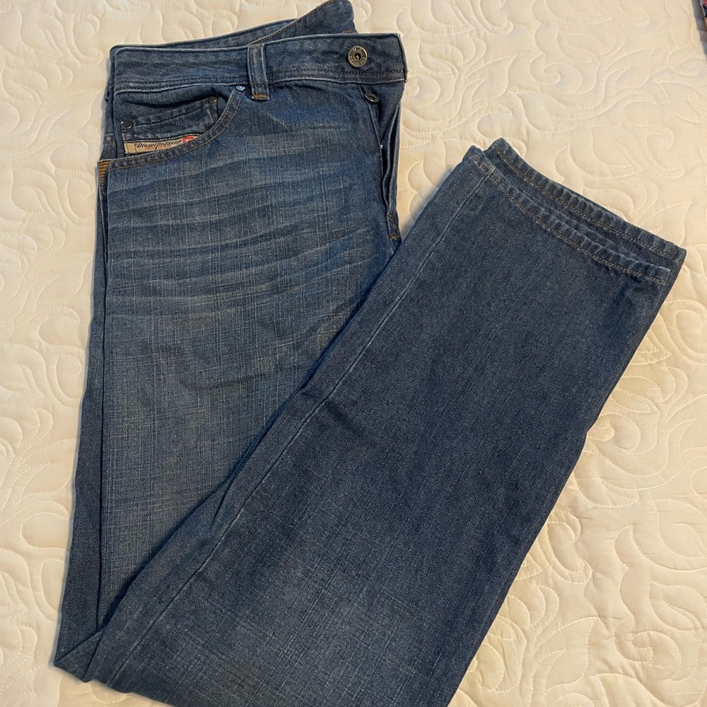 Diesel Men's Dark Blue Straight Jeans Made in USA 100% Cotton